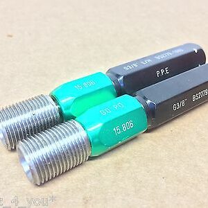P.P.E 3/8" x 19 Tpi GAS (BSP) Left & Right Hand GO Thread Screw Gauges VGC ME46