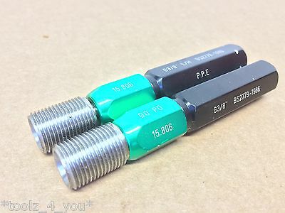 P.P.E 3/8" x 19 Tpi GAS (BSP) Left & Right Hand GO Thread Screw Gauges VGC ME46