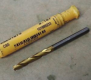 New Kennametal KSE01875 3/16" Solid Carbide TiN Coated SE Drill D1220