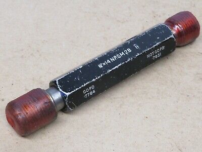 Brian Smyth 1/2" x 14 Tpi 2B NPSM GO NOGO Screw Thread Plug Gauge ME2059