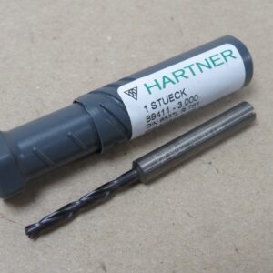 3mm x 5D Carbide Thru Coolant Drill FIRE Coated 140? Point Hartner