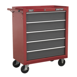 American PRO® Rollcab 5 Drawer - Red/Grey
