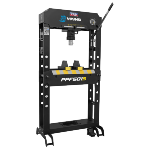 Viking Floor Type Air/Hydraulic Press with Sliding Ram and Foot Pedal 50 Tonne