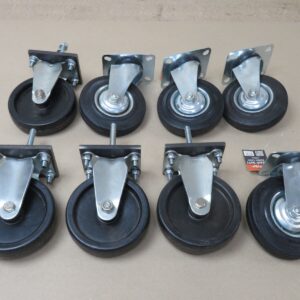 Job Lot of 125mm Castors 4x Rubber Swivel 4x Fixed Plastic