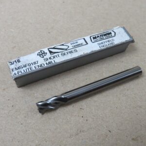 MARWIN HSS 3/16" SOLID CARBIDE 4 FLUTE END MILL SHORT SERIES